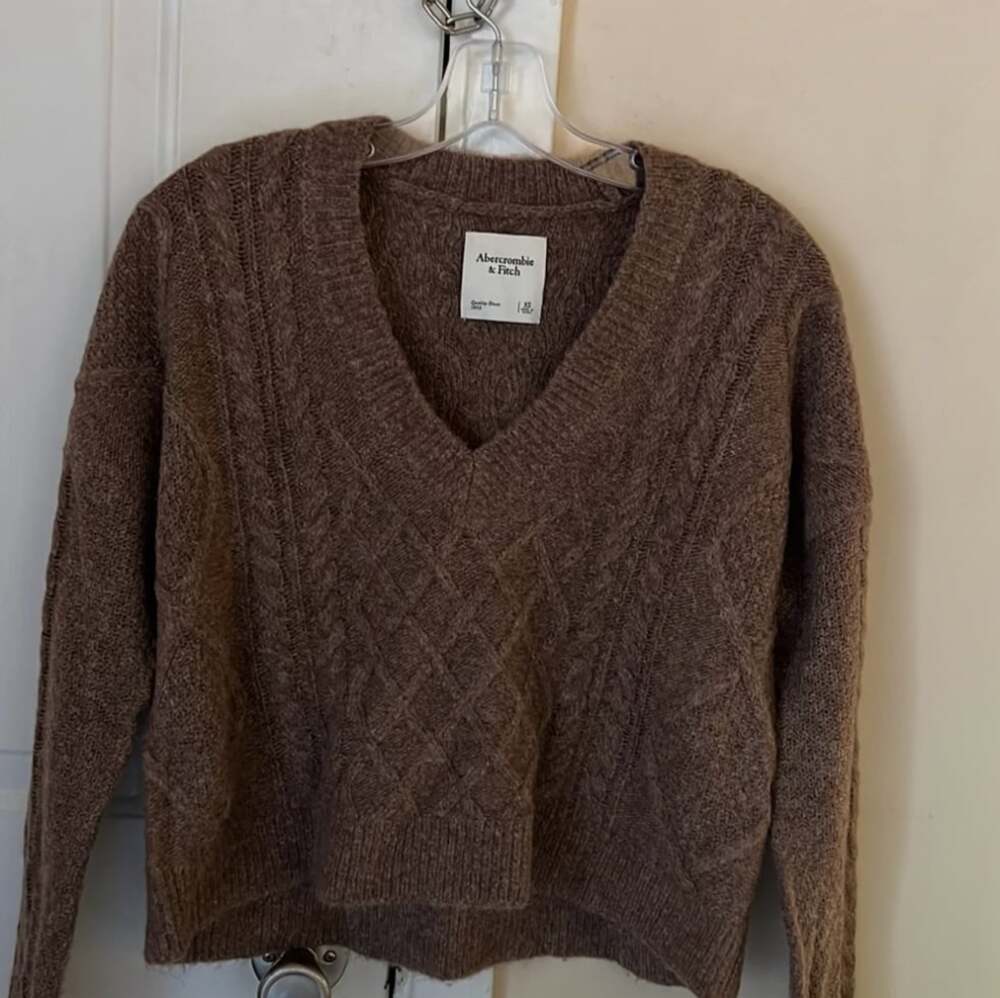 Abercrombie Cable Knit V-Neck Sweater